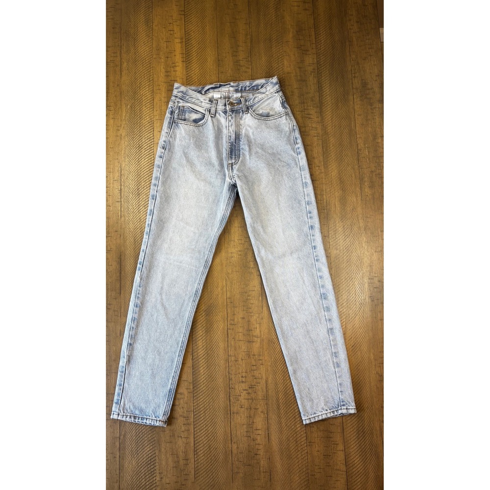 J. Galt High Waisted Straight Leg Jeans Light Wash Blue Cotton